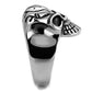 MATK2324 - High polished (no plating) Stainless Steel Ring with Epoxy  in Jet