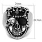 MATK2329 - High polished (no plating) Stainless Steel Ring with Epoxy  in Jet