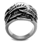 MATK2336 - High polished (no plating) Stainless Steel Ring with Epoxy  in Jet