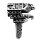 MATK2340 - High polished (no plating) Stainless Steel Ring with Epoxy  in Jet