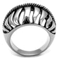 MATK2341 - High polished (no plating) Stainless Steel Ring with Epoxy  in Jet