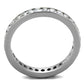 MATK2343 - High polished (no plating) Stainless Steel Ring with AAA Grade CZ  in Clear