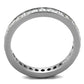 MATK2344 - High polished (no plating) Stainless Steel Ring with AAA Grade CZ  in Clear