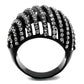 MATK2345 - IP Black(Ion Plating) Stainless Steel Ring with Top Grade Crystal  in Black Diamond