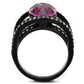 MATK2348 - IP Black(Ion Plating) Stainless Steel Ring with Top Grade Crystal  in Amethyst