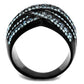 MATK2352 - IP Black(Ion Plating) Stainless Steel Ring with Top Grade Crystal  in Montana