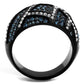 MATK2353 - IP Black(Ion Plating) Stainless Steel Ring with Top Grade Crystal  in Montana