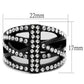 MATK2354 - IP Black(Ion Plating) Stainless Steel Ring with Top Grade Crystal  in Clear