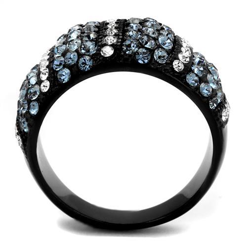 MATK2355 - IP Black(Ion Plating) Stainless Steel Ring with Top Grade Crystal  in Montana