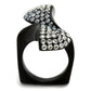 MATK2360 - IP Black(Ion Plating) Stainless Steel Ring with Top Grade Crystal  in Montana