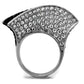 MATK2361 - Two-Tone IP Black (Ion Plating) Stainless Steel Ring with Top Grade Crystal  in Jet