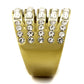 MATK2362 - IP Gold(Ion Plating) Stainless Steel Ring with Top Grade Crystal  in Clear
