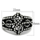MATK2363 - IP Black(Ion Plating) Stainless Steel Ring with Top Grade Crystal  in Clear