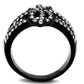 MATK2363 - IP Black(Ion Plating) Stainless Steel Ring with Top Grade Crystal  in Clear