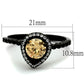 MATK2365 - IP Black(Ion Plating) Stainless Steel Ring with AAA Grade CZ  in Champagne