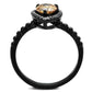 MATK2365 - IP Black(Ion Plating) Stainless Steel Ring with AAA Grade CZ  in Champagne