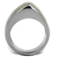 MATK2367 - Two-Tone IP Gold (Ion Plating) Stainless Steel Ring with Epoxy  in Jet