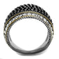 MATK2369 - Two-Tone IP Gold (Ion Plating) Stainless Steel Ring with Top Grade Crystal  in Clear