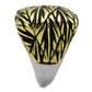 MATK2370 - Two-Tone IP Gold (Ion Plating) Stainless Steel Ring with Epoxy  in Jet