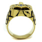MATK2372 - IP Gold(Ion Plating) Stainless Steel Ring with Epoxy  in Capri Blue