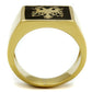 MATK2373 - IP Gold(Ion Plating) Stainless Steel Ring with Epoxy  in Jet
