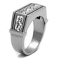 MATK2376 - High polished (no plating) Stainless Steel Ring with Top Grade Crystal  in Clear