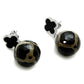 MATK2383 - High polished (no plating) Stainless Steel Earrings with Synthetic Onyx in Multi Color