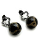 MATK2384 - IP Black(Ion Plating) Stainless Steel Earrings with Synthetic Onyx in Multi Color