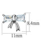 MATK2388 - High polished (no plating) Stainless Steel Earrings with AAA Grade CZ  in Clear