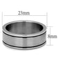 MATK2389 - High polished (no plating) Stainless Steel Ring with Epoxy  in Jet