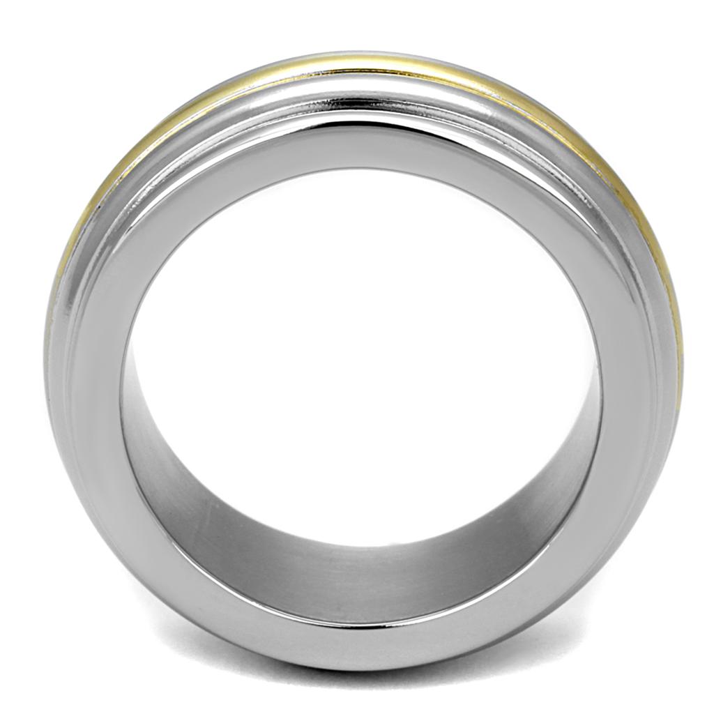 MATK2390 - Two-Tone IP Gold (Ion Plating) Stainless Steel Ring with No Stone
