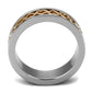 MATK2398 - Two-Tone IP Rose Gold Stainless Steel Ring with No Stone