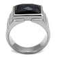 MATK2399 - High polished (no plating) Stainless Steel Ring with Blue Sand  in Montana