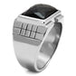 MATK2399 - High polished (no plating) Stainless Steel Ring with Blue Sand  in Montana
