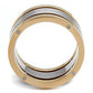 MATK2402 - Two-Tone IP Rose Gold Stainless Steel Ring with No Stone