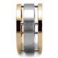 MATK2402 - Two-Tone IP Rose Gold Stainless Steel Ring with No Stone