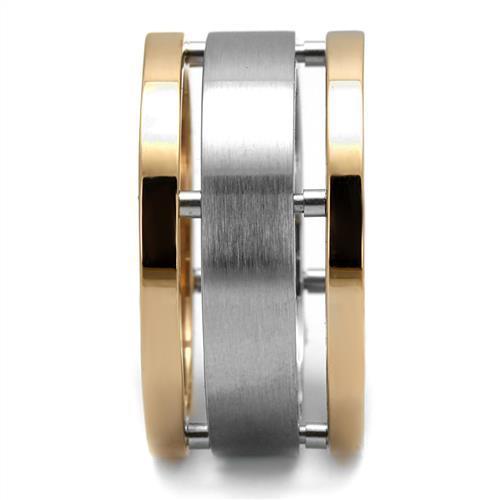 MATK2402 - Two-Tone IP Rose Gold Stainless Steel Ring with No Stone