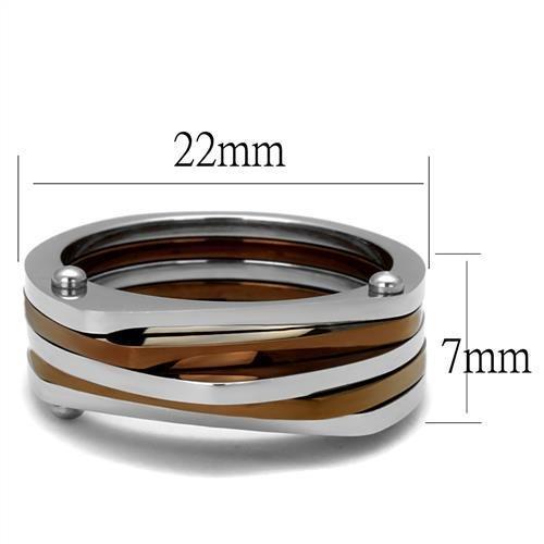 MATK2404 - Two Tone IP Light Brown (IP Light coffee) Stainless Steel Ring with No Stone