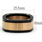 MATK2406 - Three Tone (IP Rose Gold & IP Black & High Polished) Stainless Steel Ring with No Stone