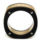 MATK2406 - Three Tone (IP Rose Gold & IP Black & High Polished) Stainless Steel Ring with No Stone