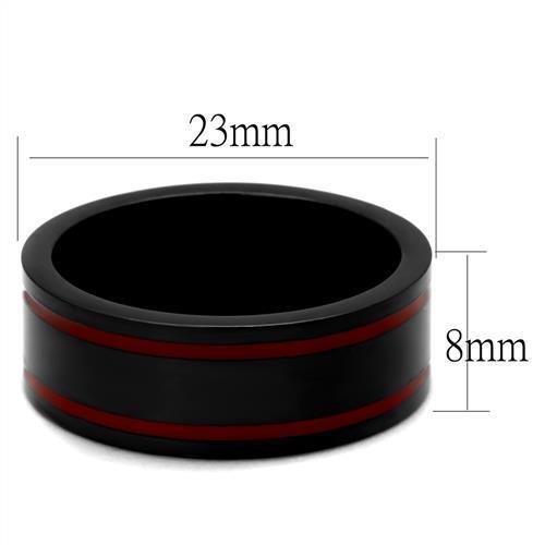 MATK2407 - IP Black(Ion Plating) Stainless Steel Ring with Epoxy  in Siam