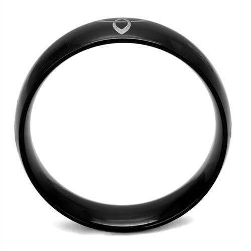 MATK2408 - Two-Tone IP Black Stainless Steel Ring with No Stone