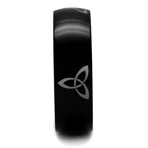 MATK2408 - Two-Tone IP Black Stainless Steel Ring with No Stone