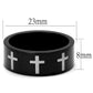 MATK2410 - Two-Tone IP Black (Ion Plating) Stainless Steel Ring with No Stone
