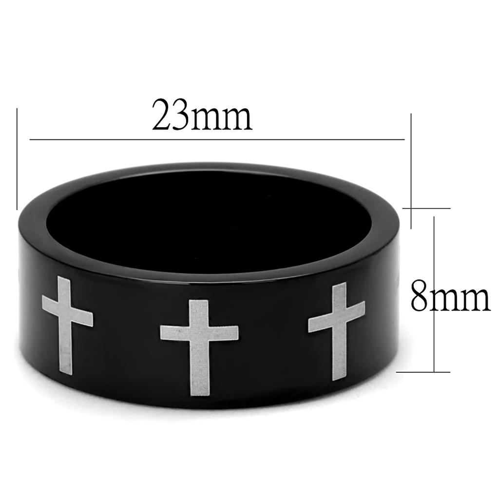 MATK2410 - Two-Tone IP Black (Ion Plating) Stainless Steel Ring with No Stone