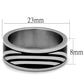 MATK2411 - High polished (no plating) Stainless Steel Ring with Epoxy  in Jet