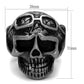 MATK2414 - Antique Silver Stainless Steel Ring with Epoxy  in Jet