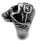 MATK2414 - Antique Silver Stainless Steel Ring with Epoxy  in Jet