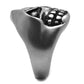 MATK2418 - Antique Silver Stainless Steel Ring with Epoxy  in Jet