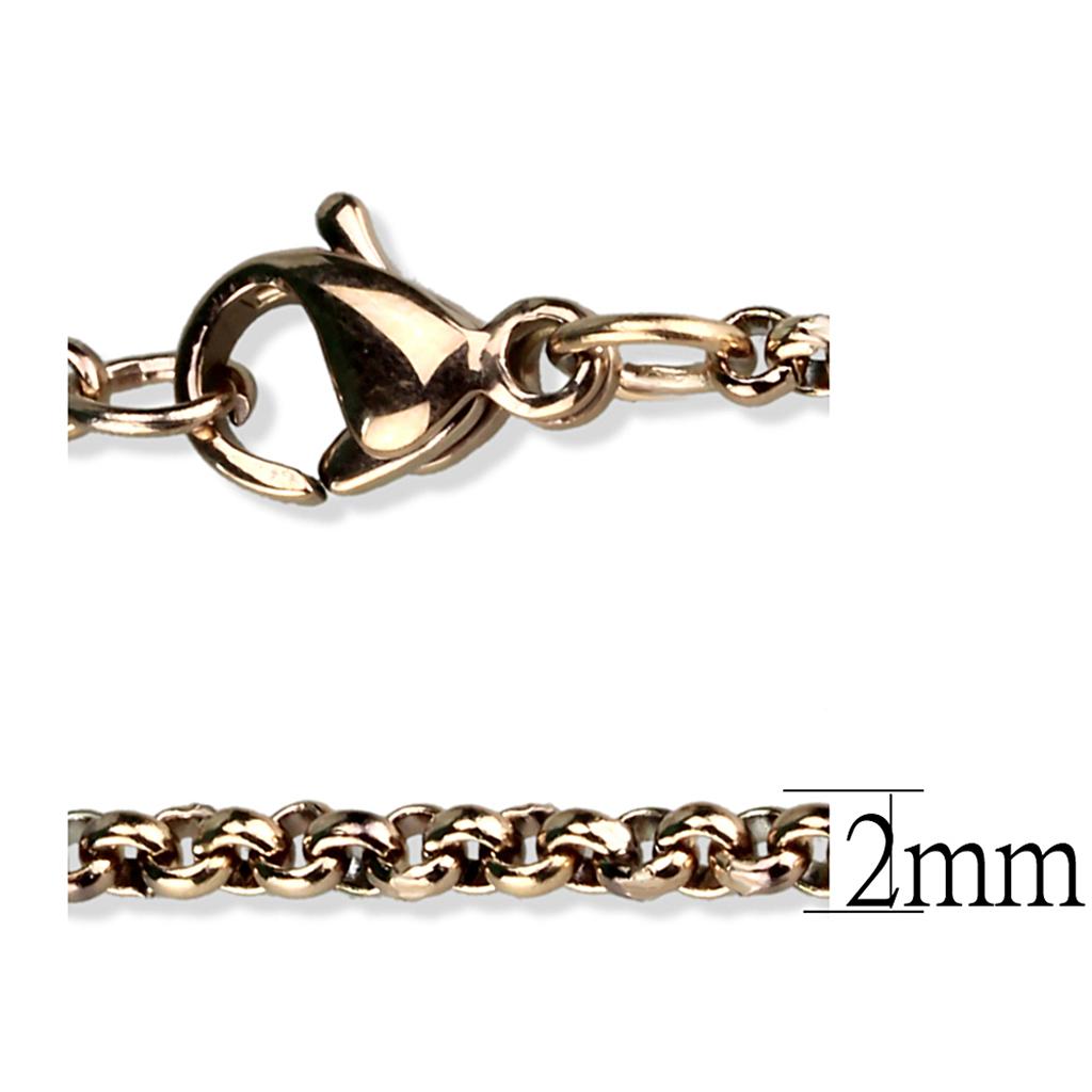 MATK2425R - IP Rose Gold(Ion Plating) Stainless Steel Chain with No Stone